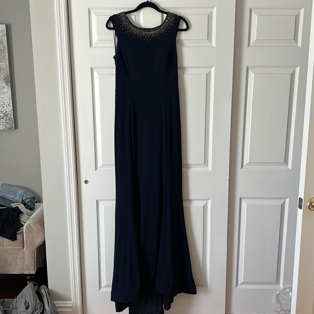 Navy blue gown